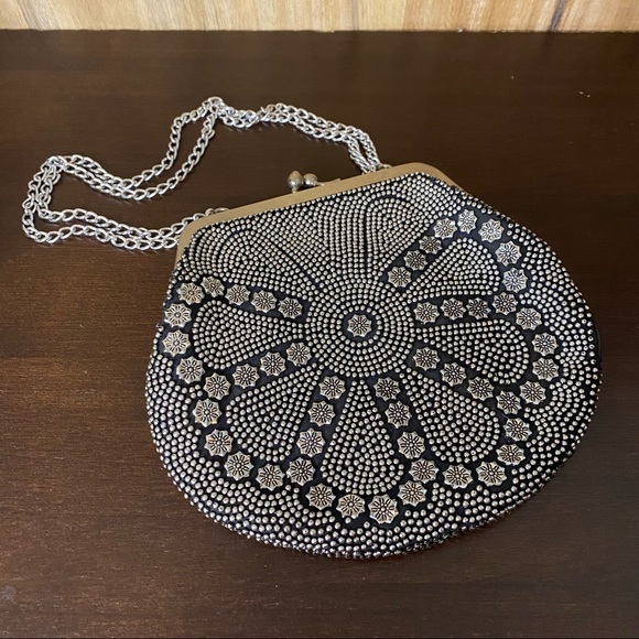 Vintage Handbags - Black and Silver Stud Evening Bag🕸
